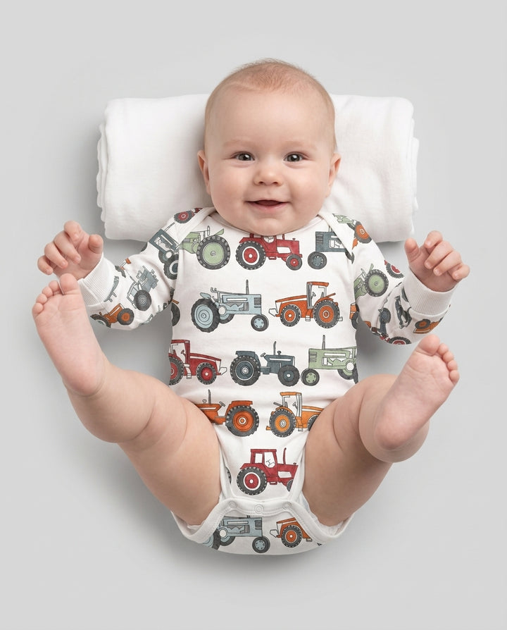 Tiny Tractors Bamboo Bodysuit