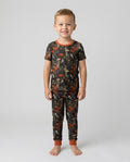 Spooky Cute Ghost Pumpkin Mushroom Halloween Bamboo Two Piece Short Sleeve Pajama Set
