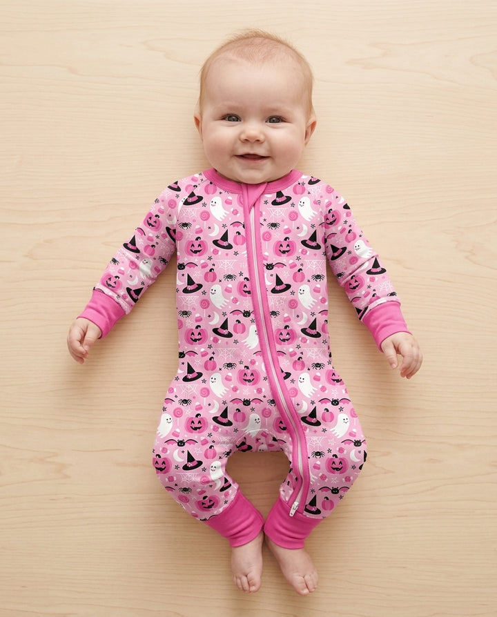 Cute Pink Halloween Ghost Pumpkin Witch Bamboo Convertible Zippy