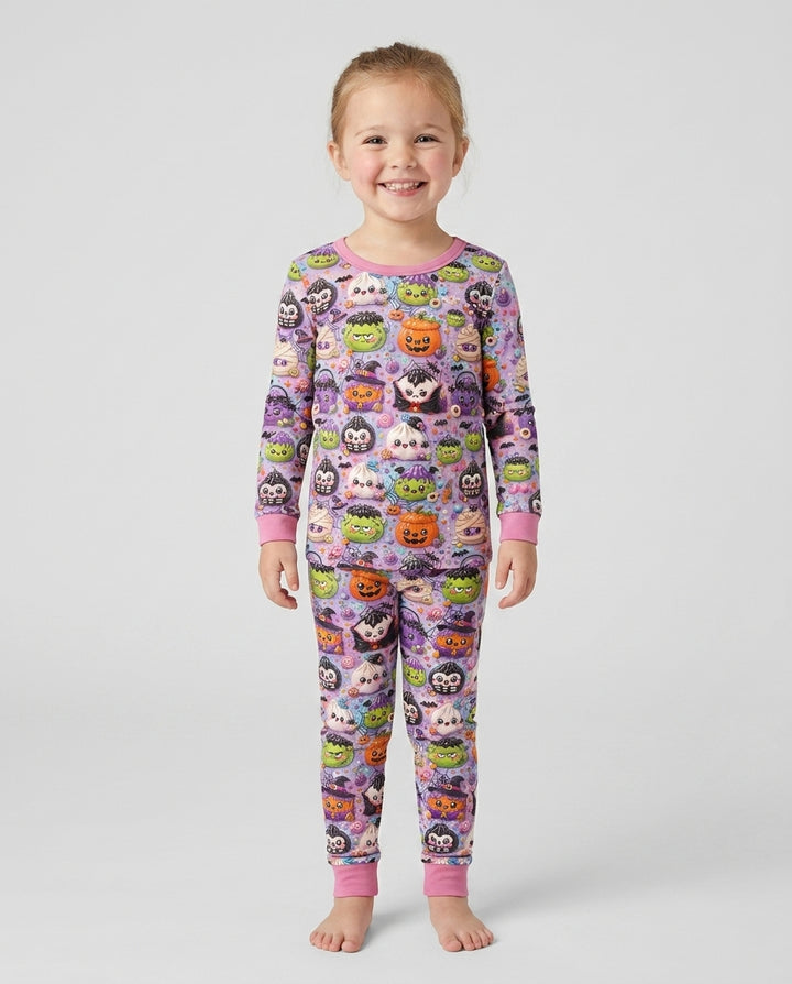 Spooky Dumplings Bamboo Two Piece Long Sleeve Pajama Set