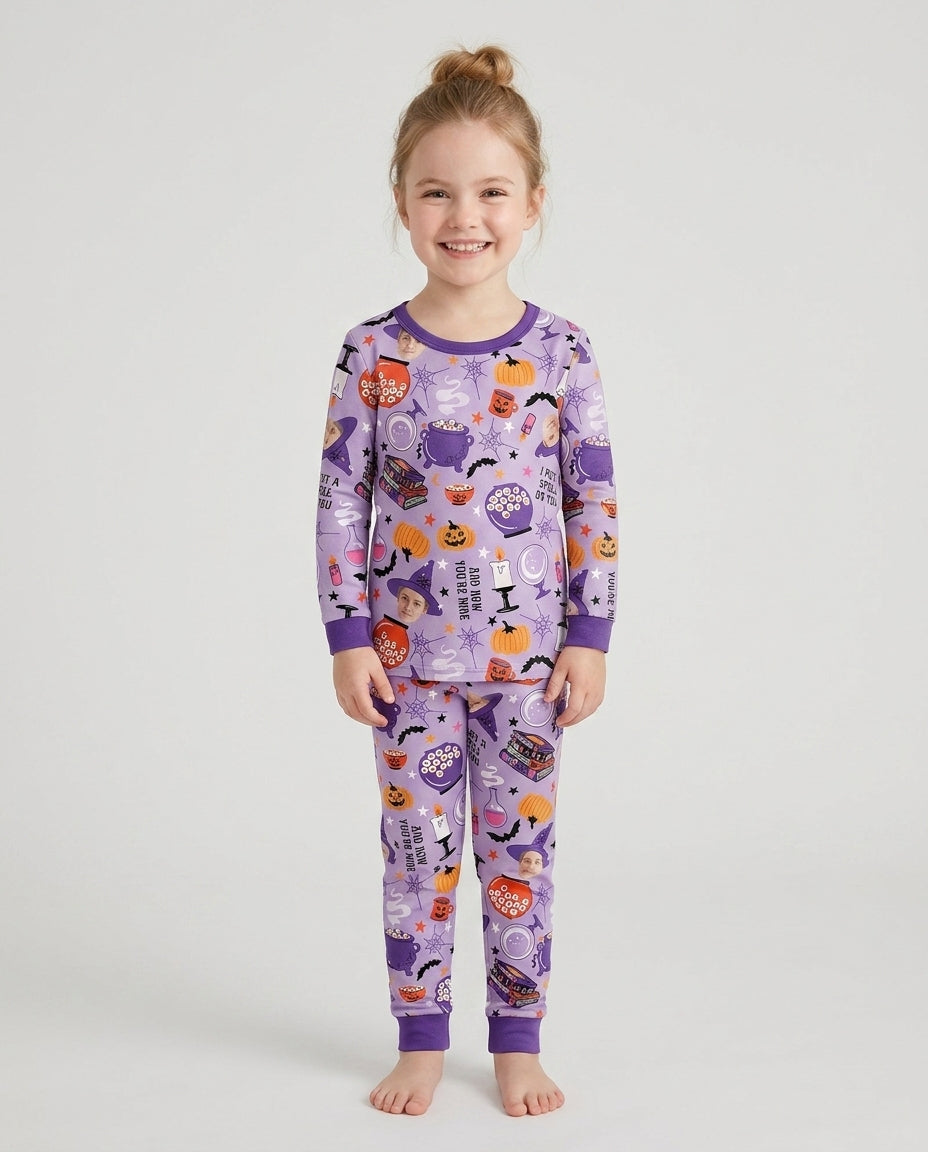 Halloween Little Witch Bamboo Two Piece Long Sleeve Pajama Set