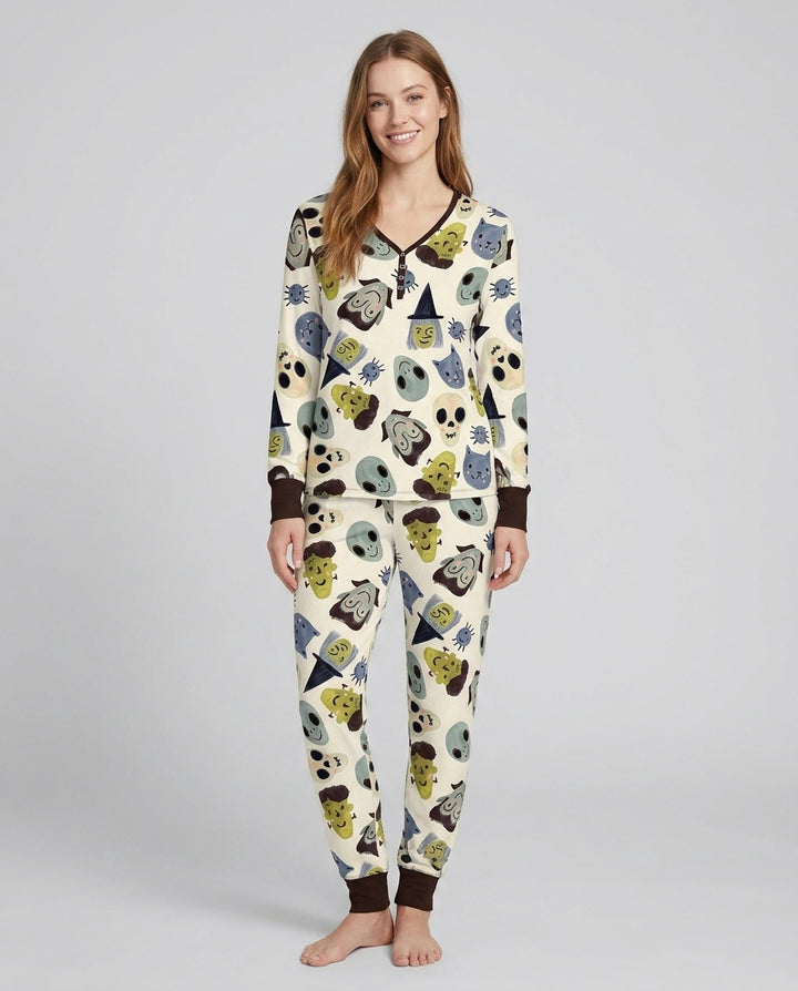 Halloween Face Bamboo Women Pajama Set