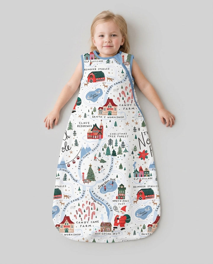The North Pole Map Bamboo Sleep Bag