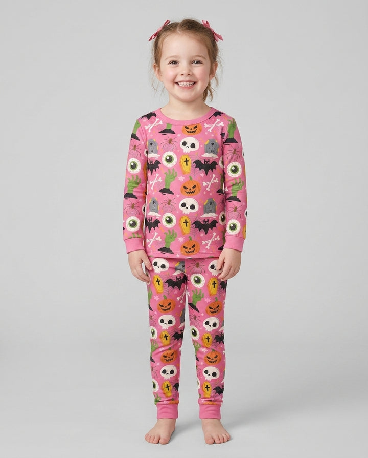 Little Monsters Bamboo Two Piece Long Sleeve Pajama Set For Halloween