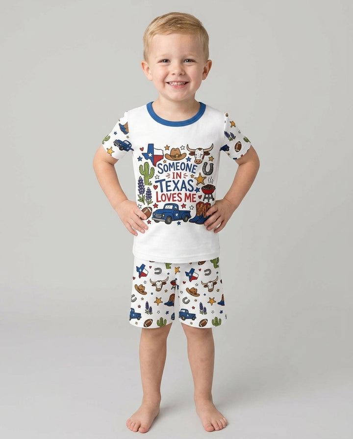 Someone in Texas Loves Me Bamboo Two Piece Short Sleeve Shorts Pajama Set
