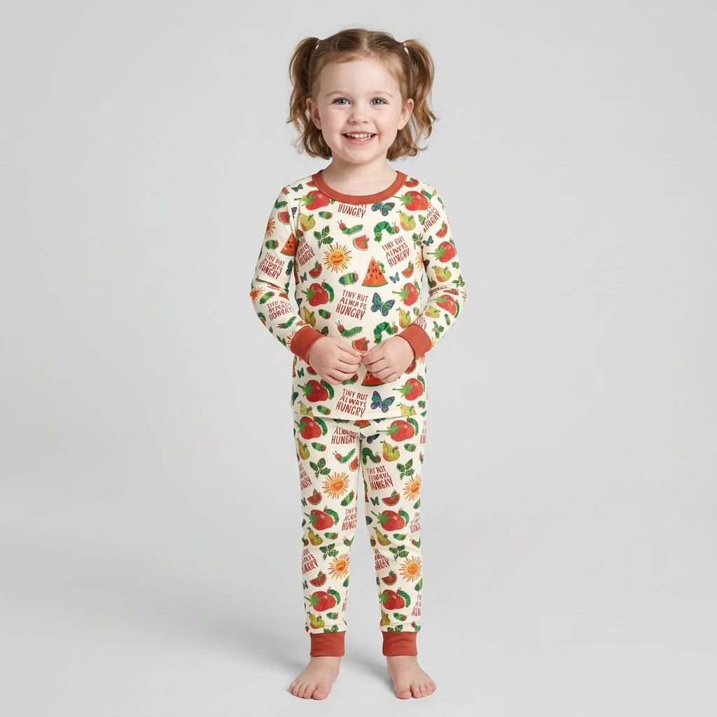 Tiny But Always Hungry Caterpillar Bamboo Two Piece Long Sleeve Pajama Set