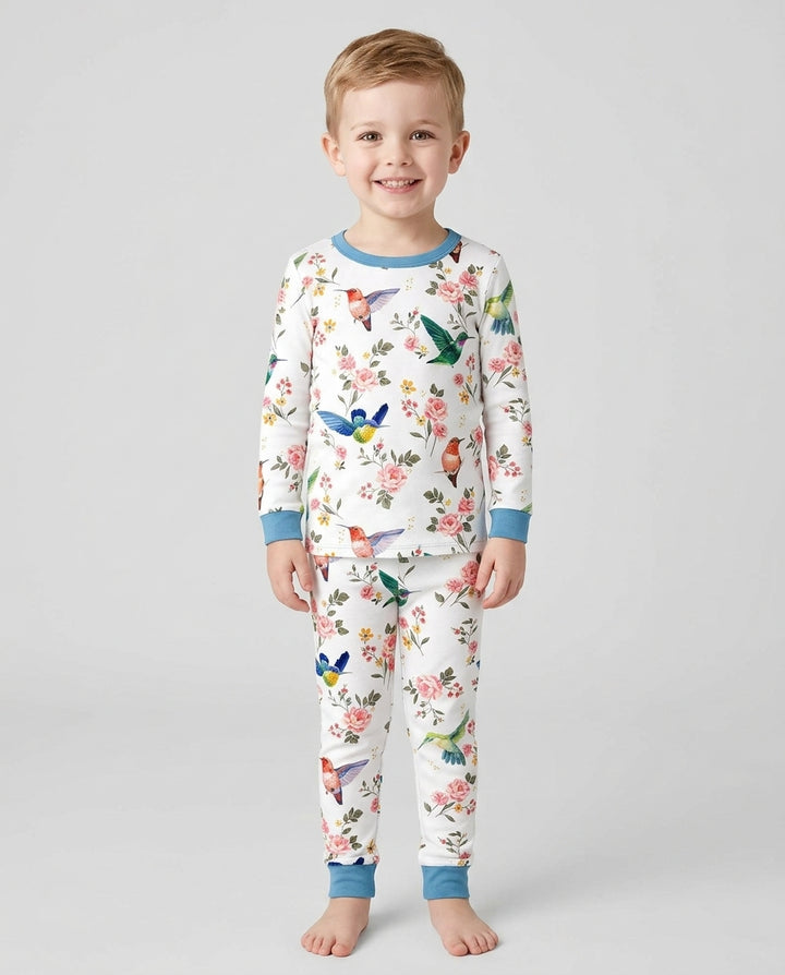 Conjunto de pijama de dos piezas de bambú con mangas largas, plantilla PERSONALIZADA