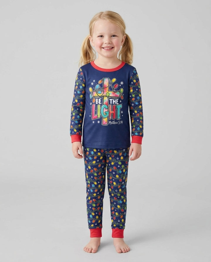 Christian Cross Be The Light Bamboo Two Piece Long Sleeve Pajama Set