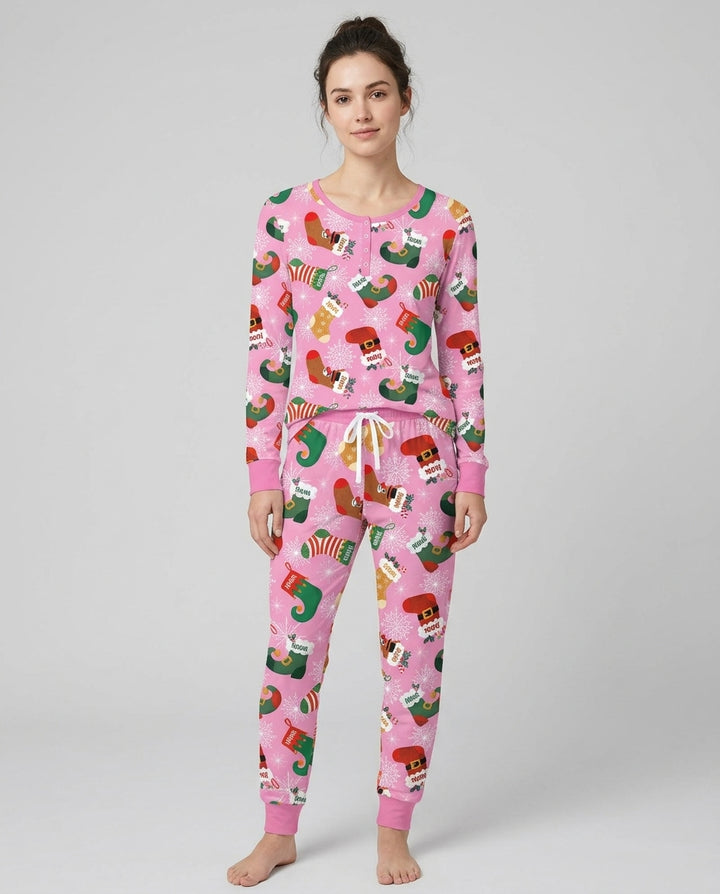 Christmas Crew Family Matching Bamboo Women Pajama Set