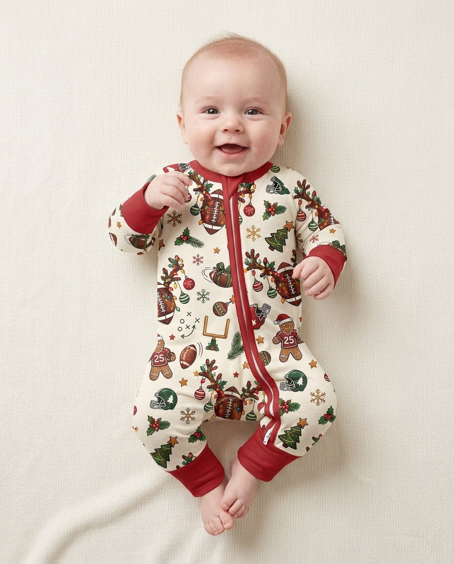 Football Christmas Merry Kickmas Bamboo Convertible Zippy
