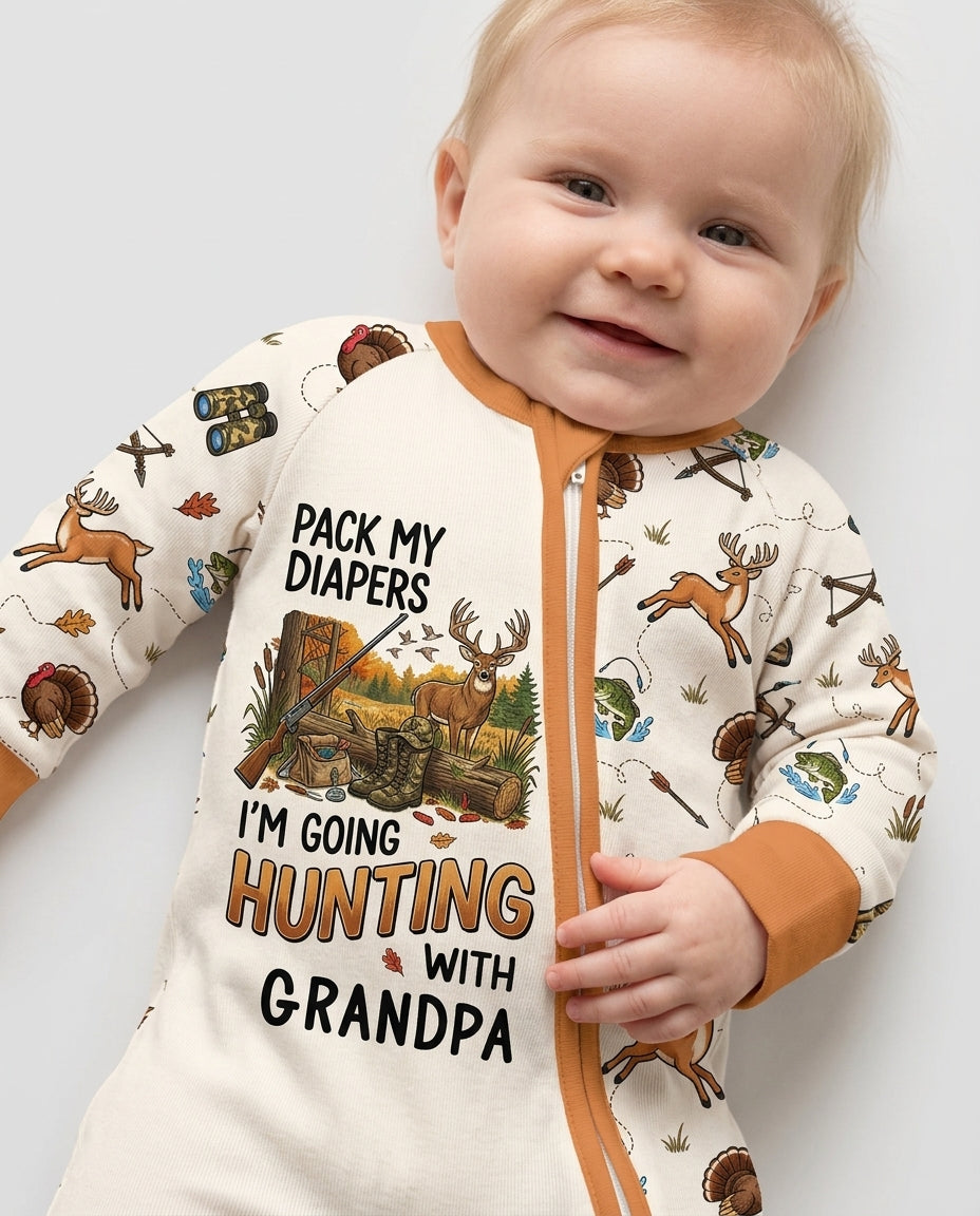 Personalized Pack My Diapers I'm Going Hunting Bamboo Convertible Zippy