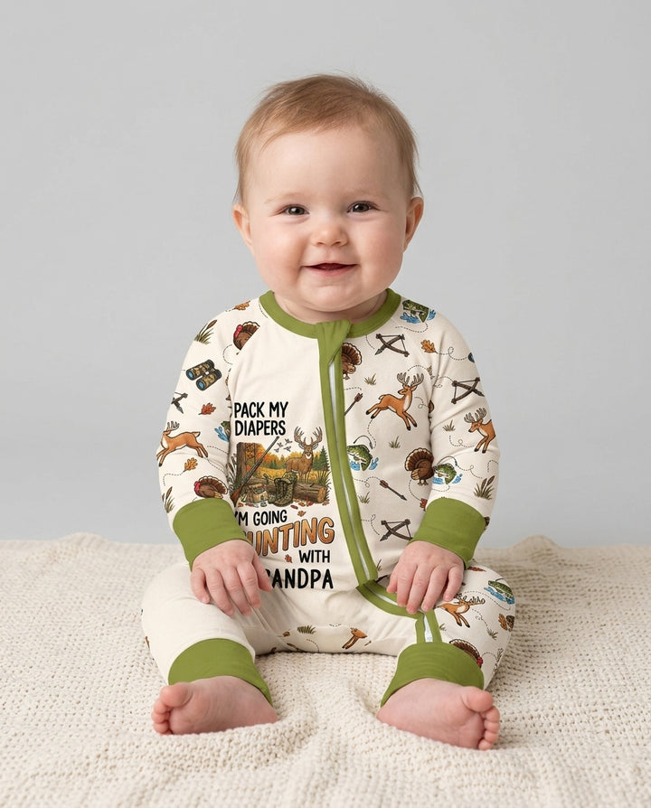 Personalized Pack My Diapers I'm Going Hunting Bamboo Convertible Zippy