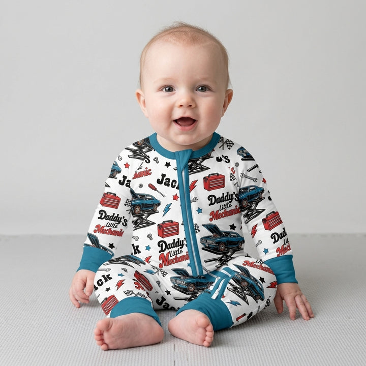 Custom Name Daddy's Little Mechanic Bamboo Convertible Zippy
