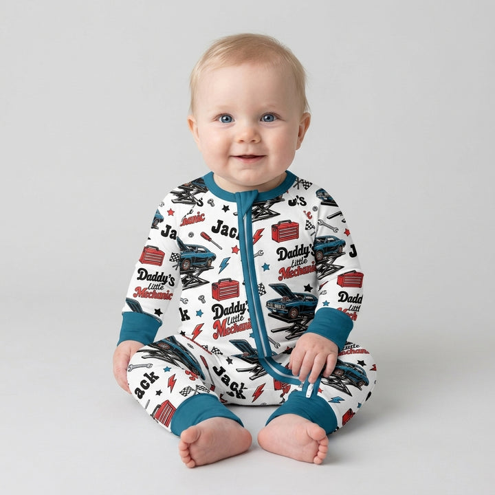 Custom Name Daddy's Little Mechanic Bamboo Convertible Zippy