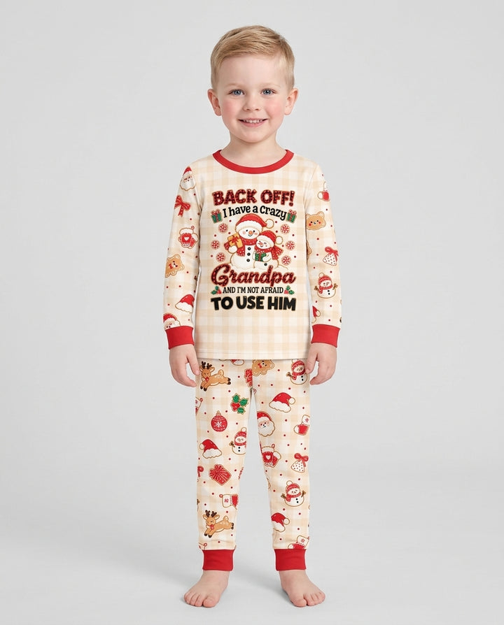 Back Off I Have A Crazy Grandpa Bamboo Two Piece Long Sleeve Pajama Set