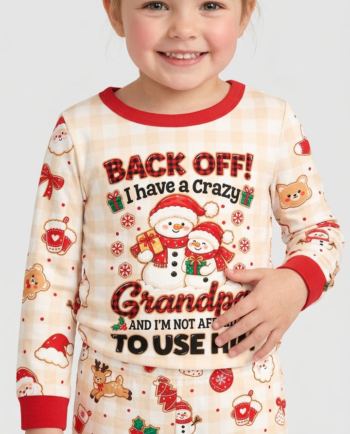 Back Off I Have A Crazy Grandpa Bamboo Two Piece Long Sleeve Pajama Set