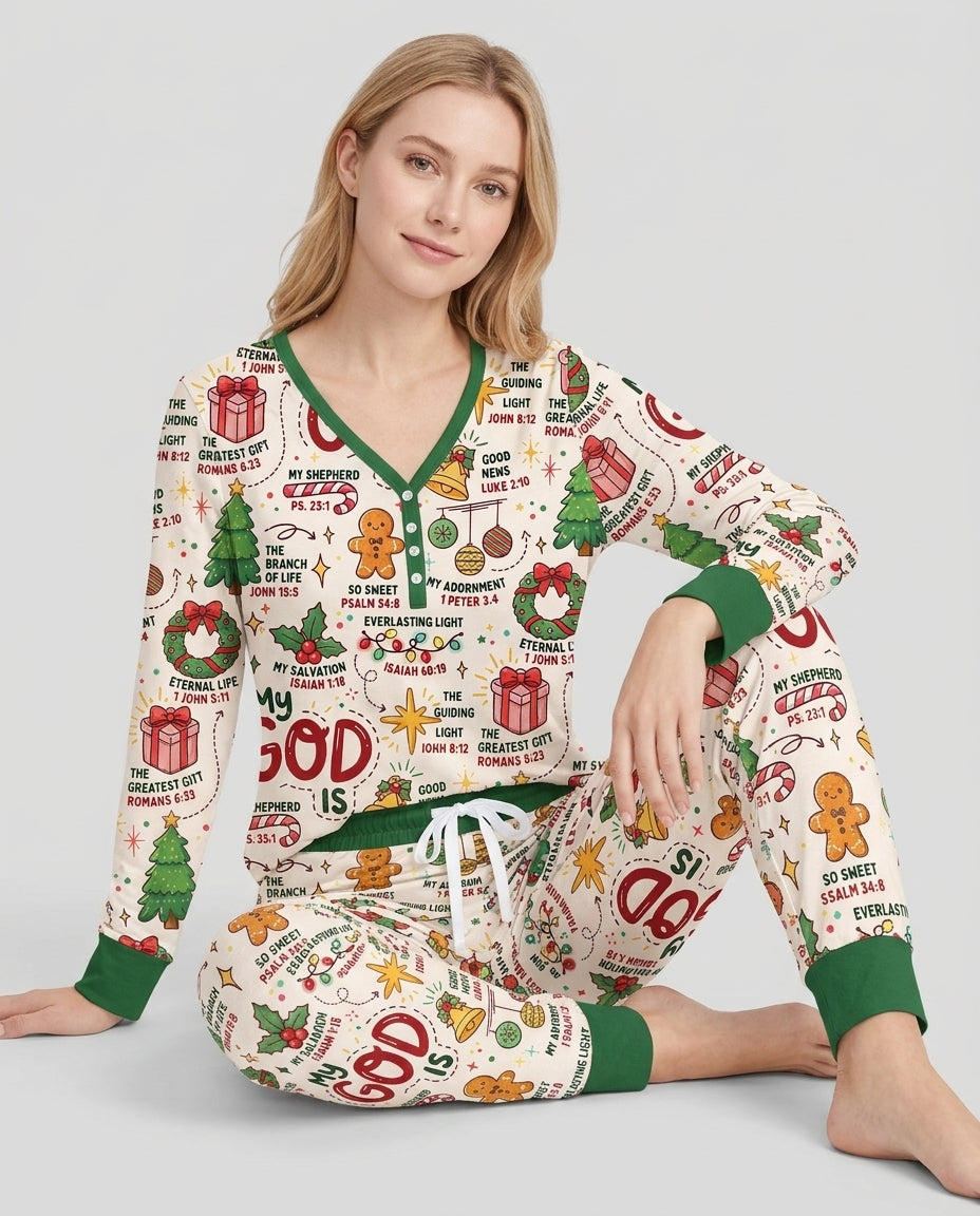 Christmas My God Is Bamboo Women Pajama Set