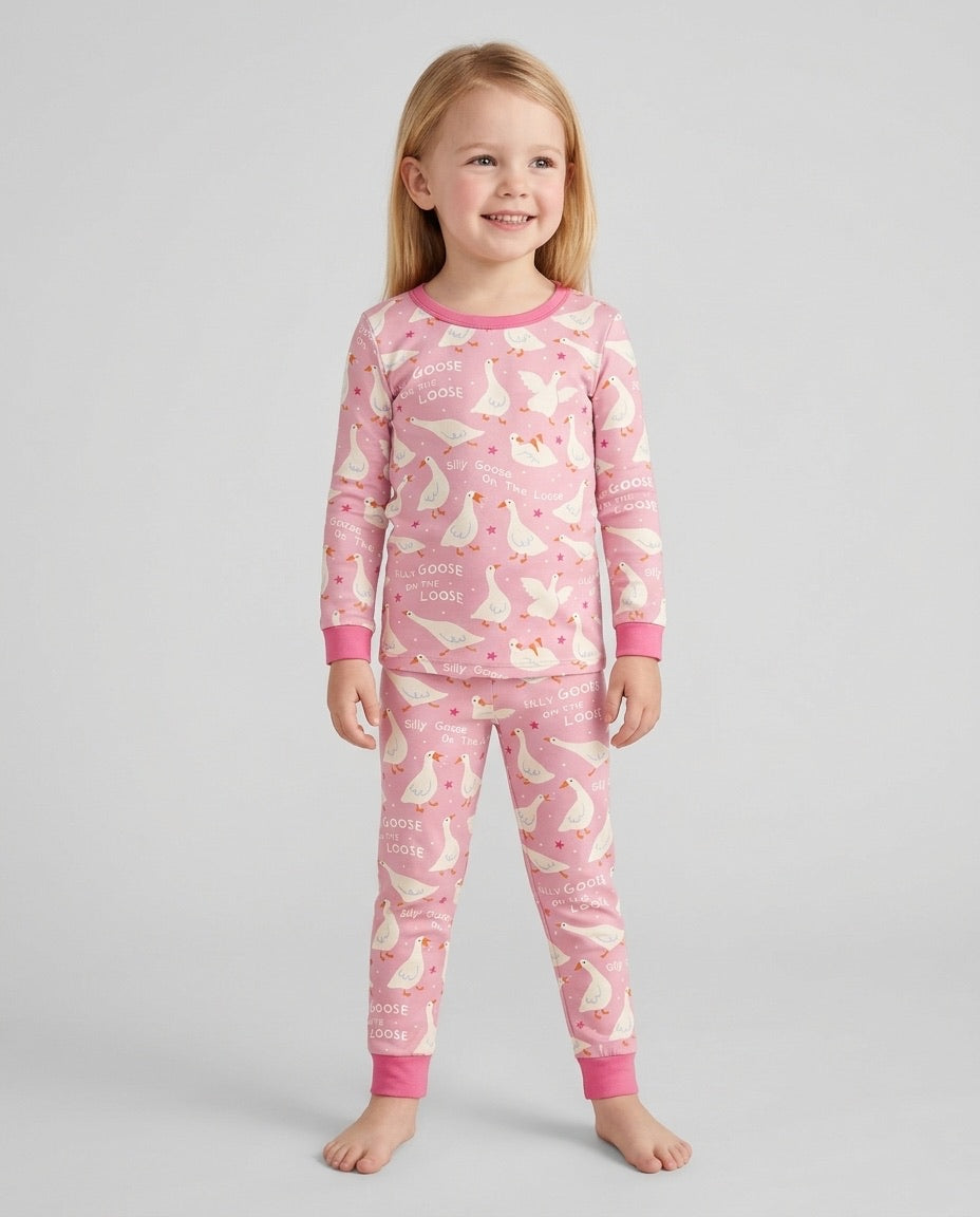 Silly Goose On The Loose Bamboo Two Piece Long Sleeve Pajama Set