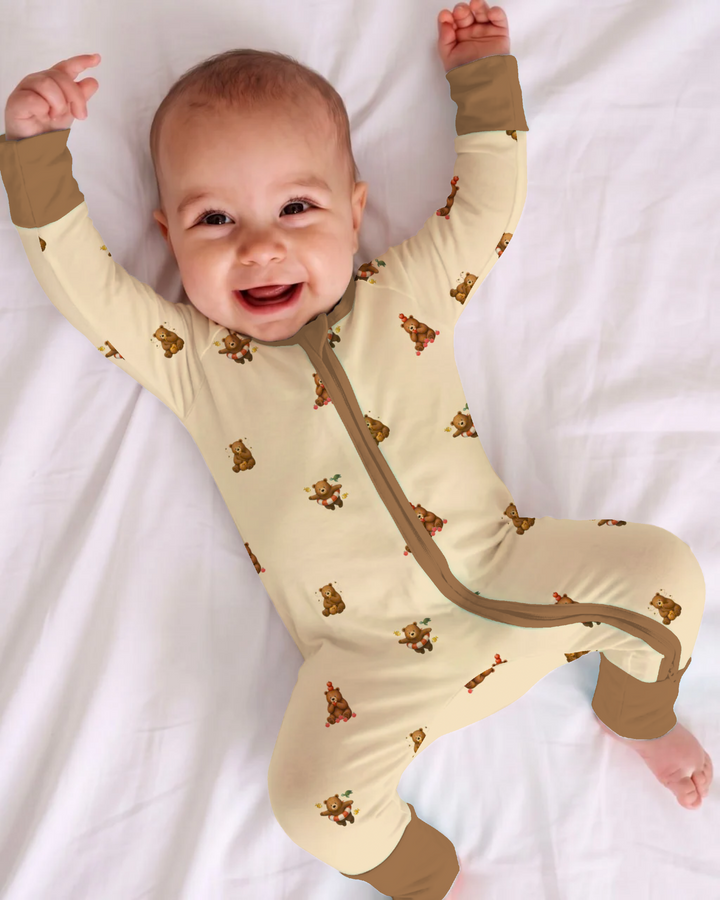 Woodland Campfire Crew Bamboo Convertible Zipper Romper