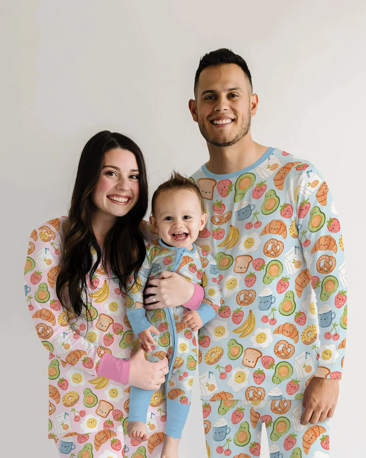 Zweiteiliges Langarm-Pyjama-Set mit Sommerfrüchten