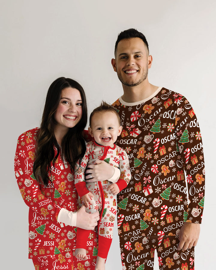 Merry Christmas Custom Name Bamboo Women Pajama Set