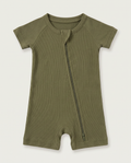 Moss Ribbed Bamboo Shorty Zippy
