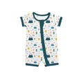 Mountains Trees Clouds Shorty Zippered Romper , Mountains Trees Clouds Shorty Zippered Romper - 0-3M