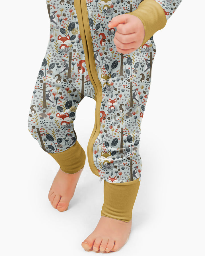 Rustic Woodland Foxes Bamboo Convertible Zippy