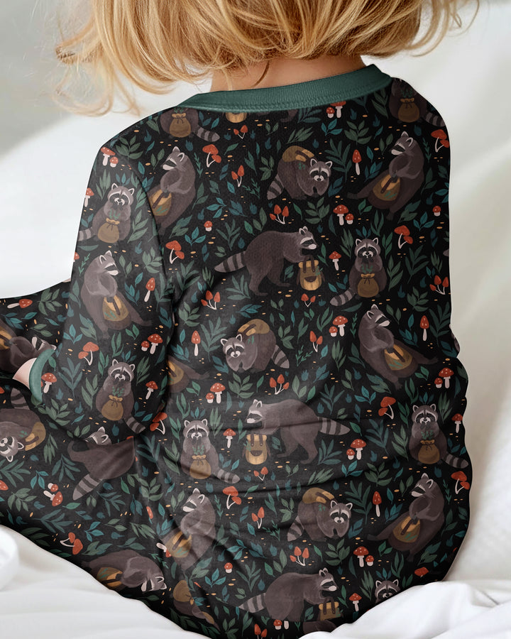 Raccoon And Whimsical Mushroom Bamboo Convertible Zippy