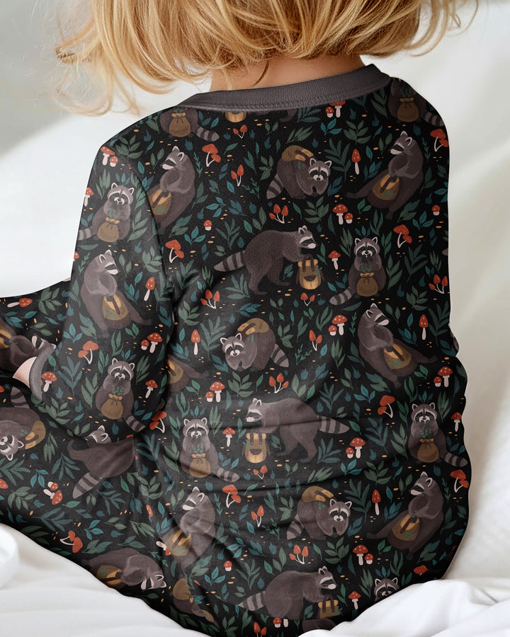 Raccoon And Whimsical Mushroom Bamboo Convertible Zippy