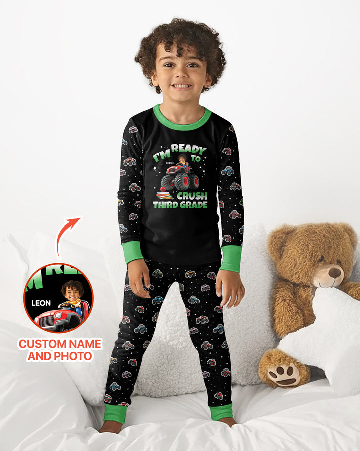 Monster Truck Bamboo Two Piece Long Sleeve Pajama Set