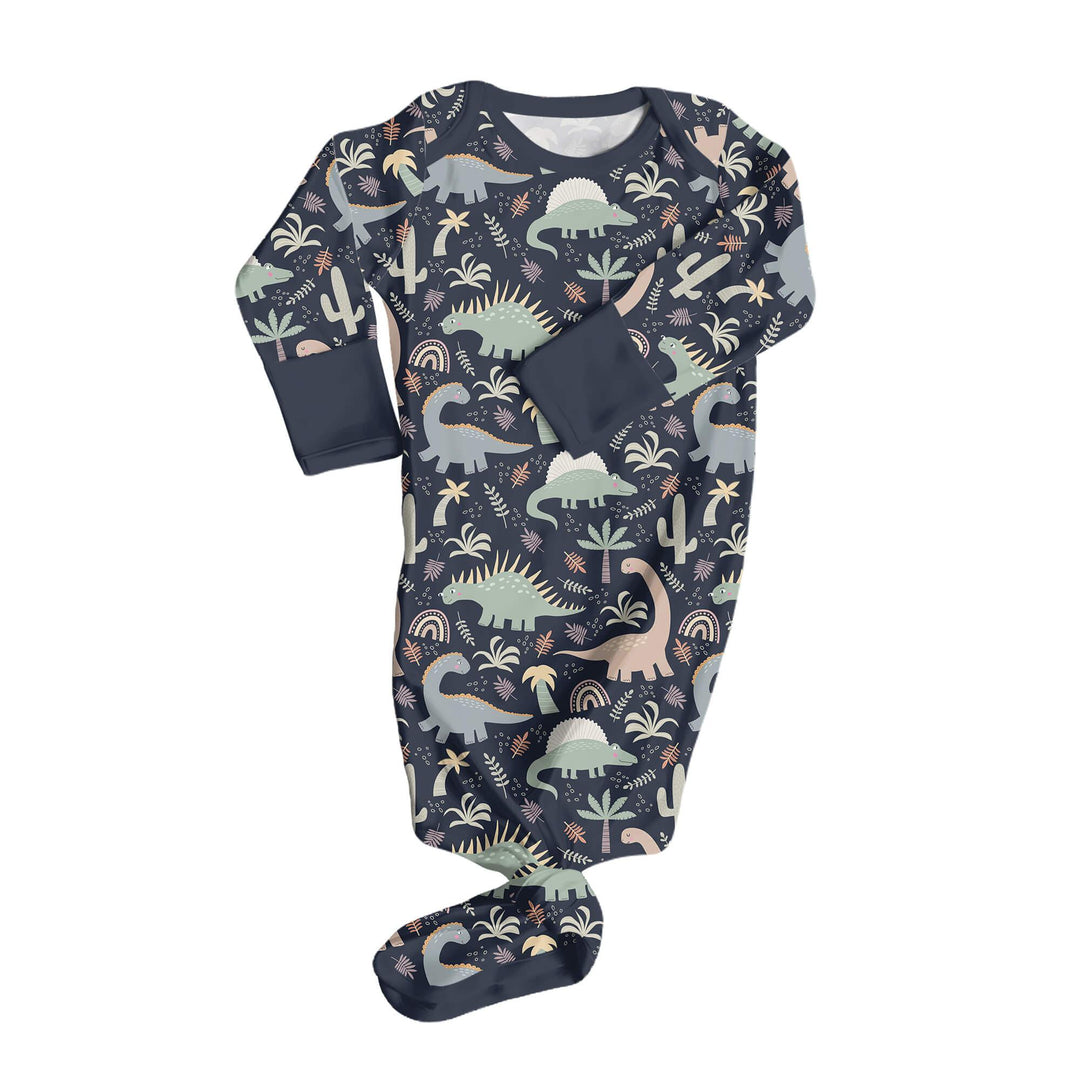 Navy Jurassic Jungle Knot Gown - Zumbamboo