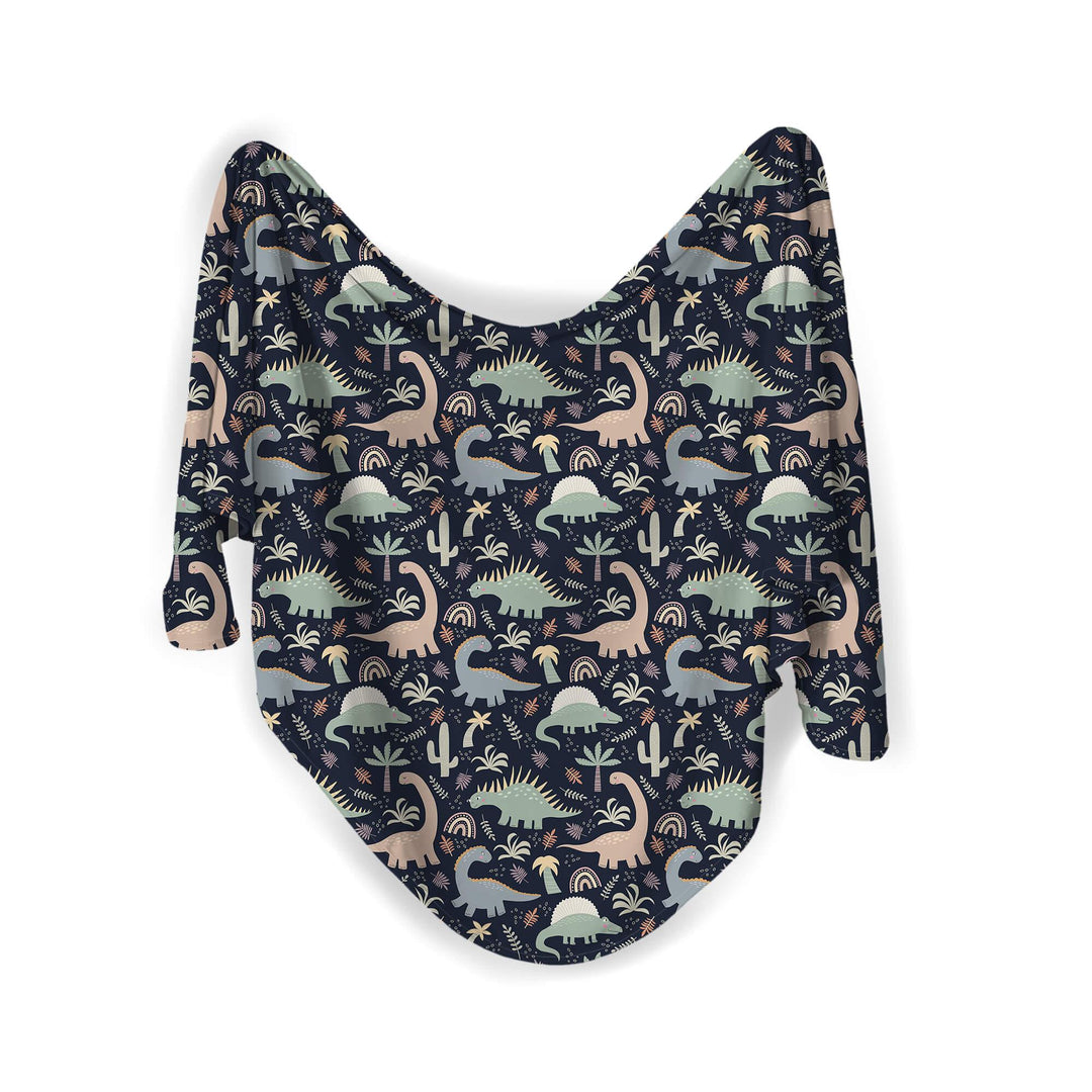 Navy Jurassic Jungle Swaddle Blanket - Zumbamboo