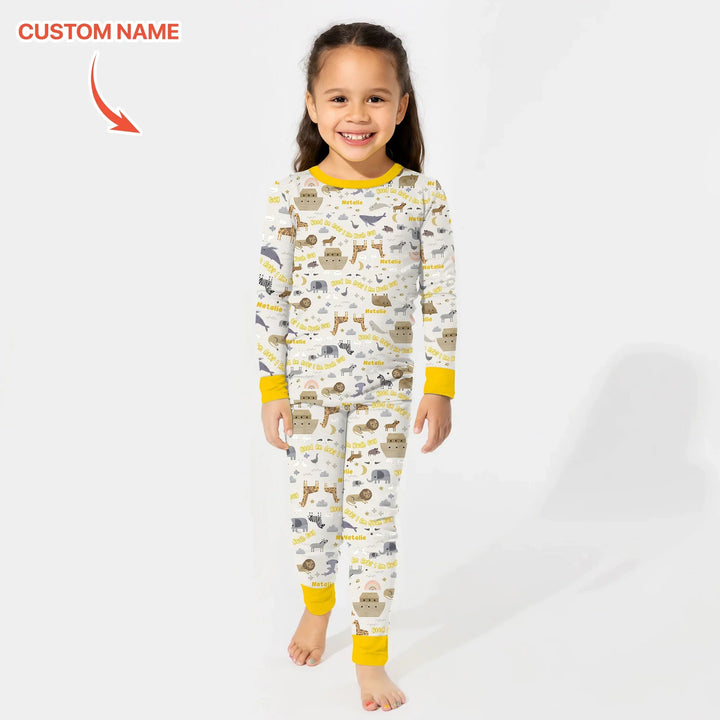 Need An Ark? I Noah Guy Custom Name Two Piece Long Sleeve Pajama Set - Zumbamboo