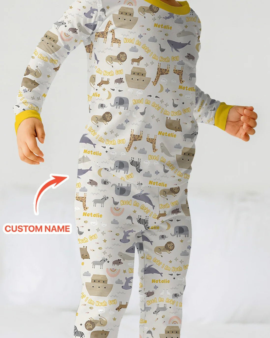 Need An Ark? I Noah Guy Custom Name Two Piece Long Sleeve Pajama Set - Zumbamboo
