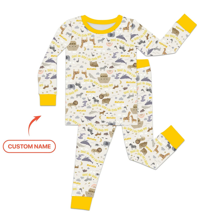 Need An Ark? I Noah Guy Custom Name Two Piece Long Sleeve Pajama Set - Zumbamboo