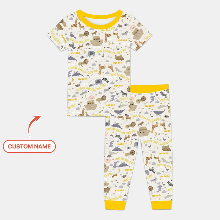 Need An Ark? I Noah Guy Custom Name Two Piece Short Sleeve Pajama Set - Zumbamboo