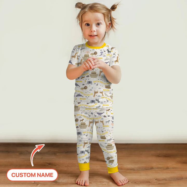Need An Ark? I Noah Guy Custom Name Two Piece Short Sleeve Pajama Set - Zumbamboo