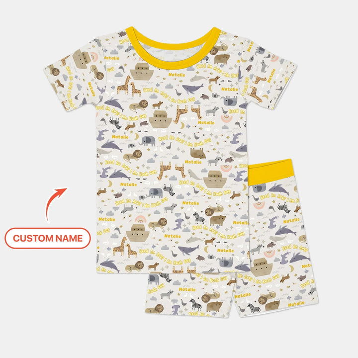 Need An Ark? I Noah Guy Custom Name Two Piece Short Sleeve Shorts Pajama Set - Zumbamboo
