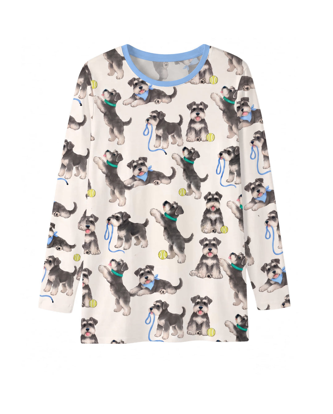 Playful Schnauzer Puppies Bamboo Men's Pajama Set