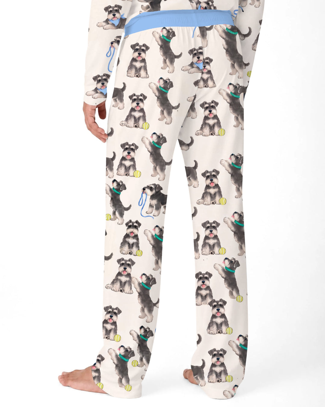 Playful Schnauzer Puppies Bamboo Men's Pajama Set