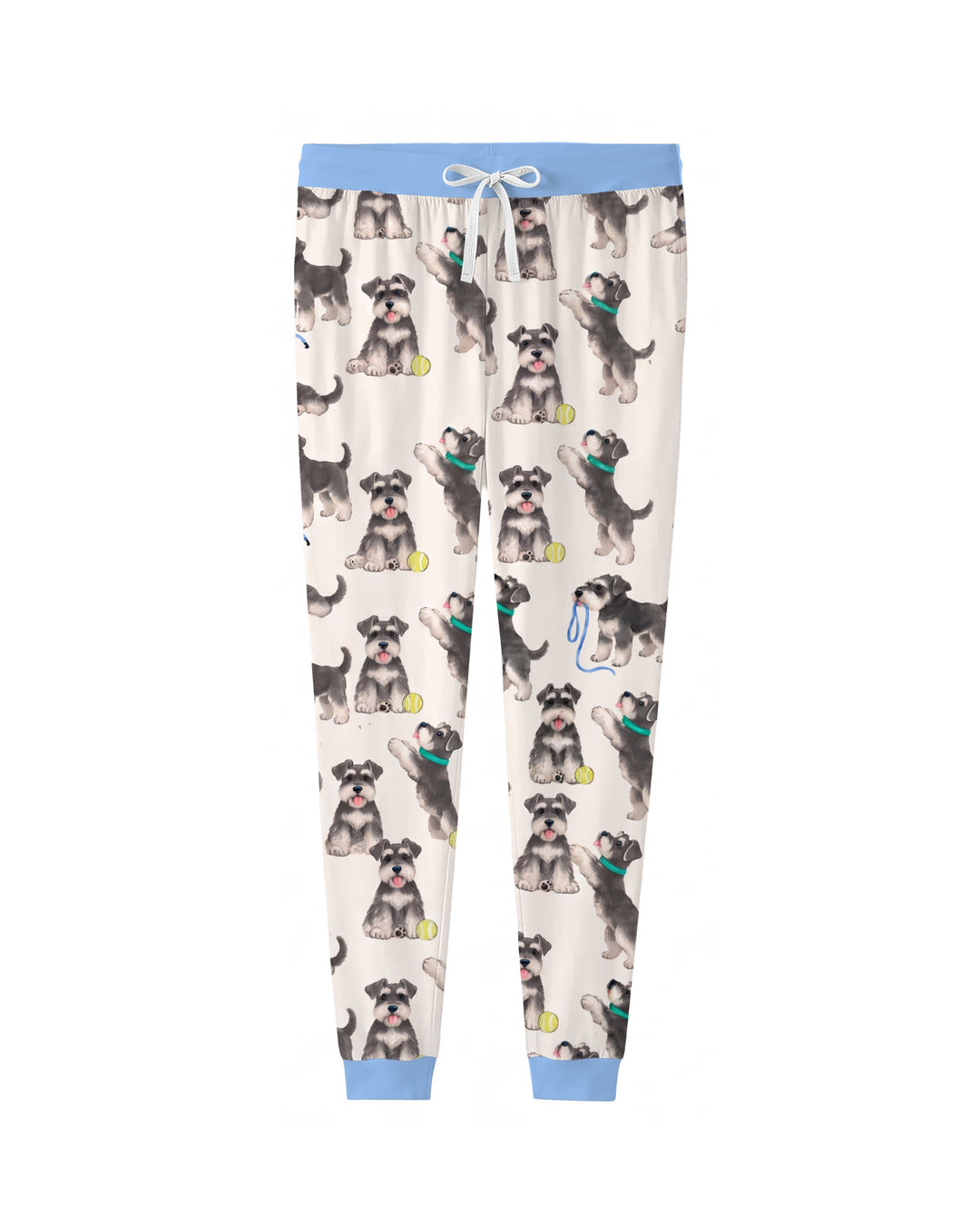 Playful Schnauzer Puppies Bamboo Women Pajama Set
