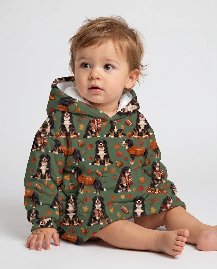 Fall Football Bernese Dogs Bamboo Blanket Hoodie