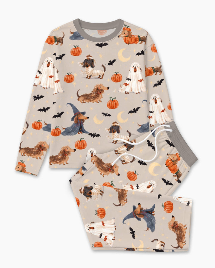 Spooky Dachshund Halloween Night Bamboo Men's Pajama Set