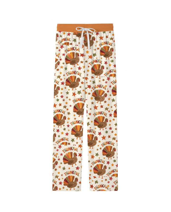 Thankful Turkey Autumn Stars Bamboo Men's Pajama Set