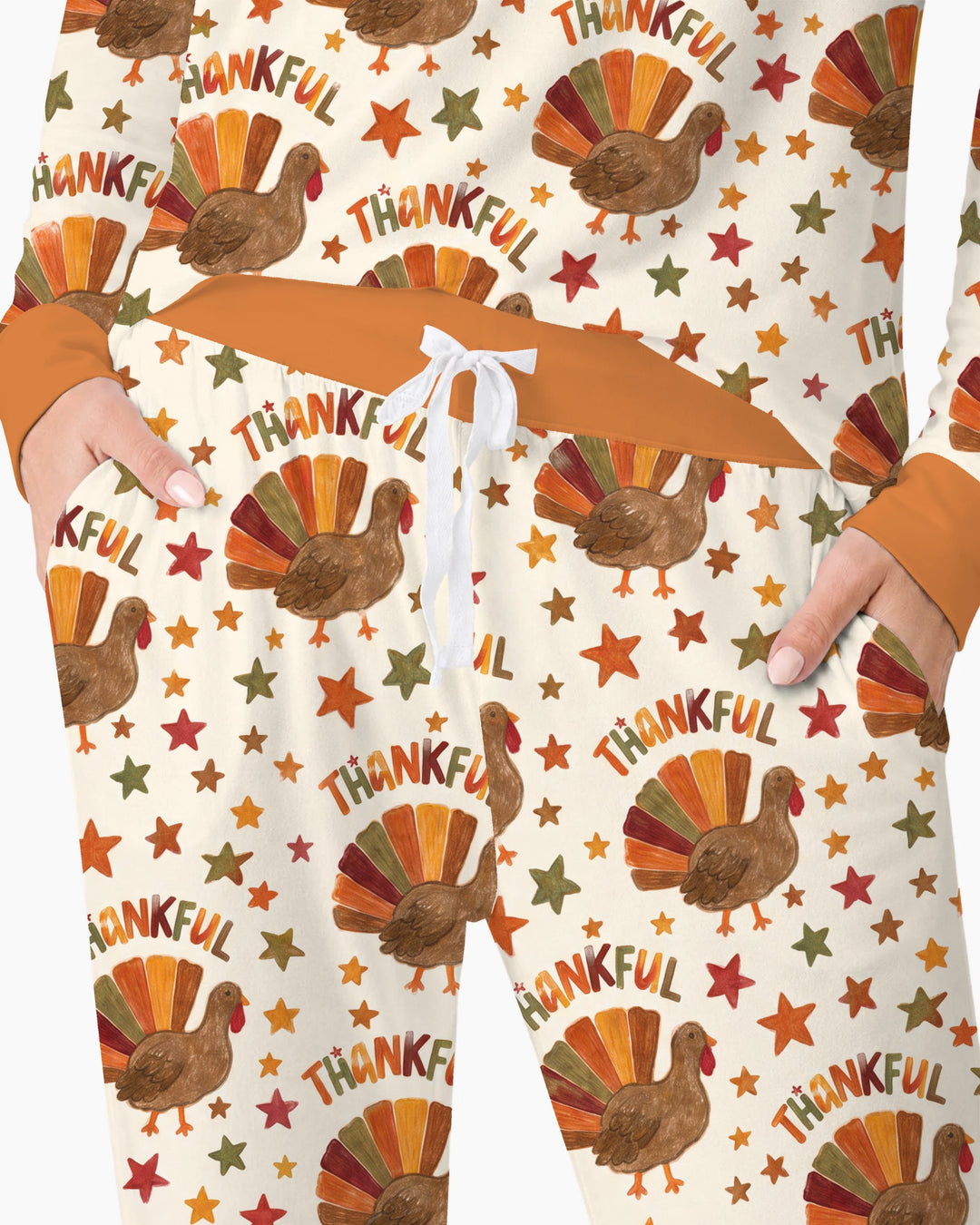 Thankful Turkey Autumn Stars Bamboo Women Pajama Set