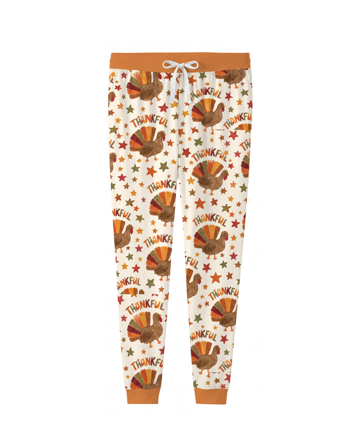 Thankful Turkey Autumn Stars Bamboo Women Pajama Set