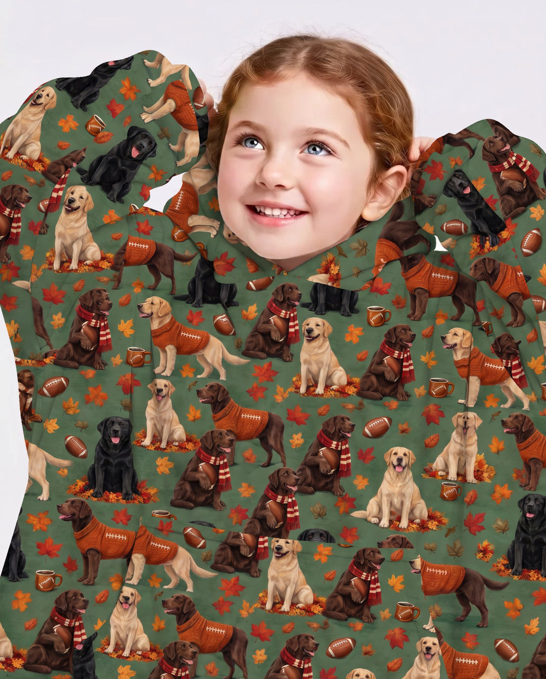 Labrador Retriever Football Fall Bamboo Blanket Hoodie