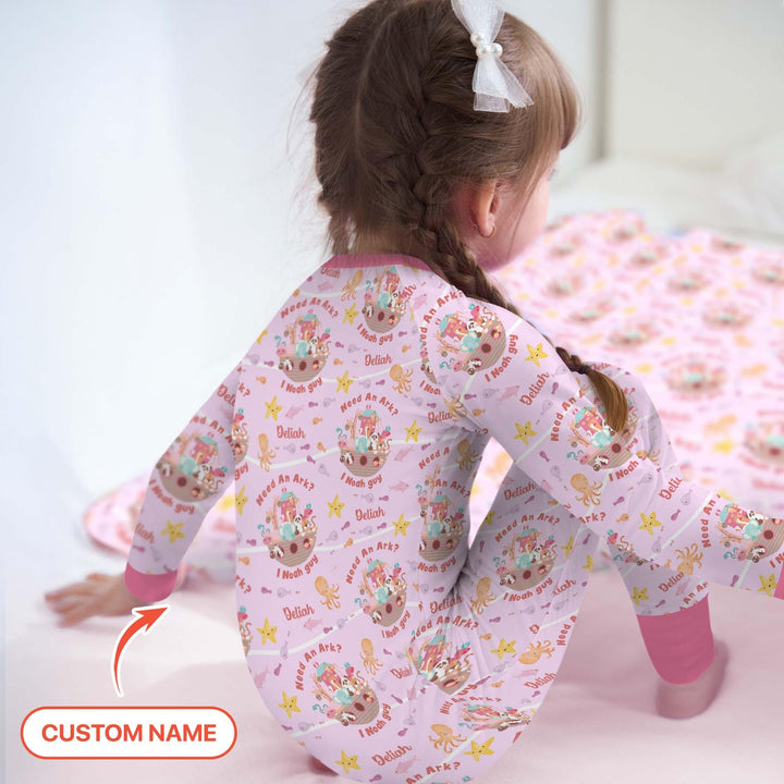 Noah’s Ark Custom Name Girl Convertible Zippy - Zumbamboo