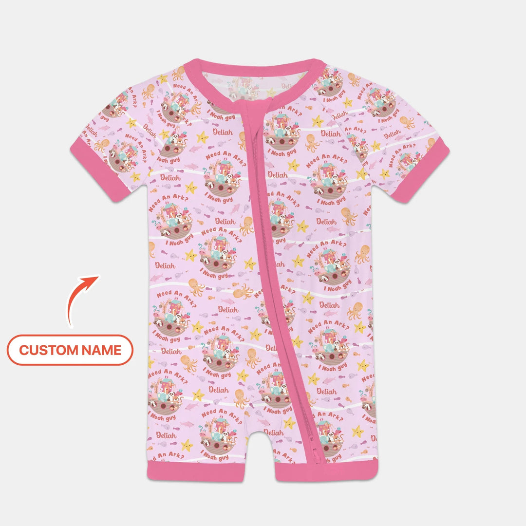Noah’s Ark Custom Name Girl Shorty Zippy - Zumbamboo